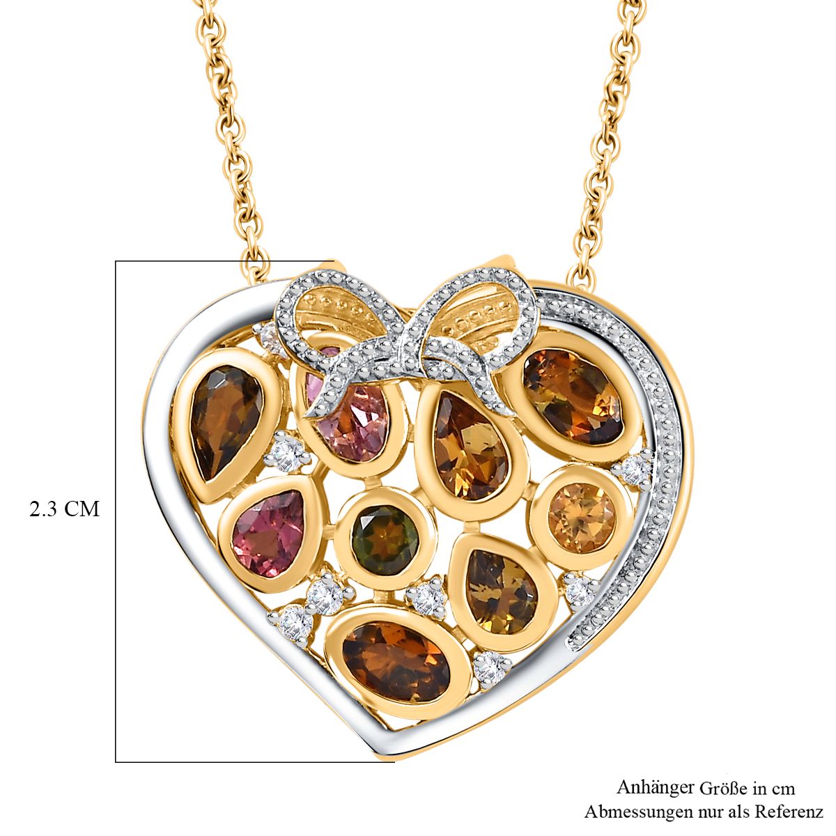 Giuseppe Perez AA Mehrfarbig-Turmalin Schmuckset 925 Silber platiniert, 925 Silber Zweifarbige Beschichtung ca. 1,86 ct.