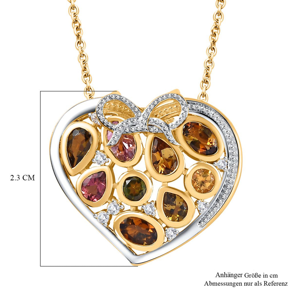 Giuseppe Perez AA Mehrfarbig-Turmalin Schmuckset 925 Silber platiniert, 925 Silber Zweifarbige Beschichtung ca. 1,86 ct.
