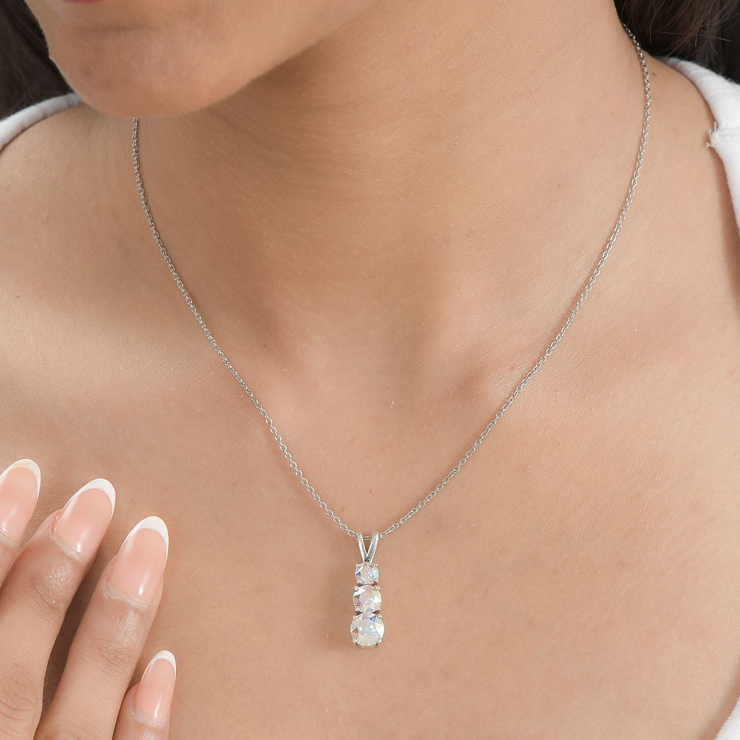 AB Kristall Schmuckset 925 Silber platiniert ca. 2,34 ct.