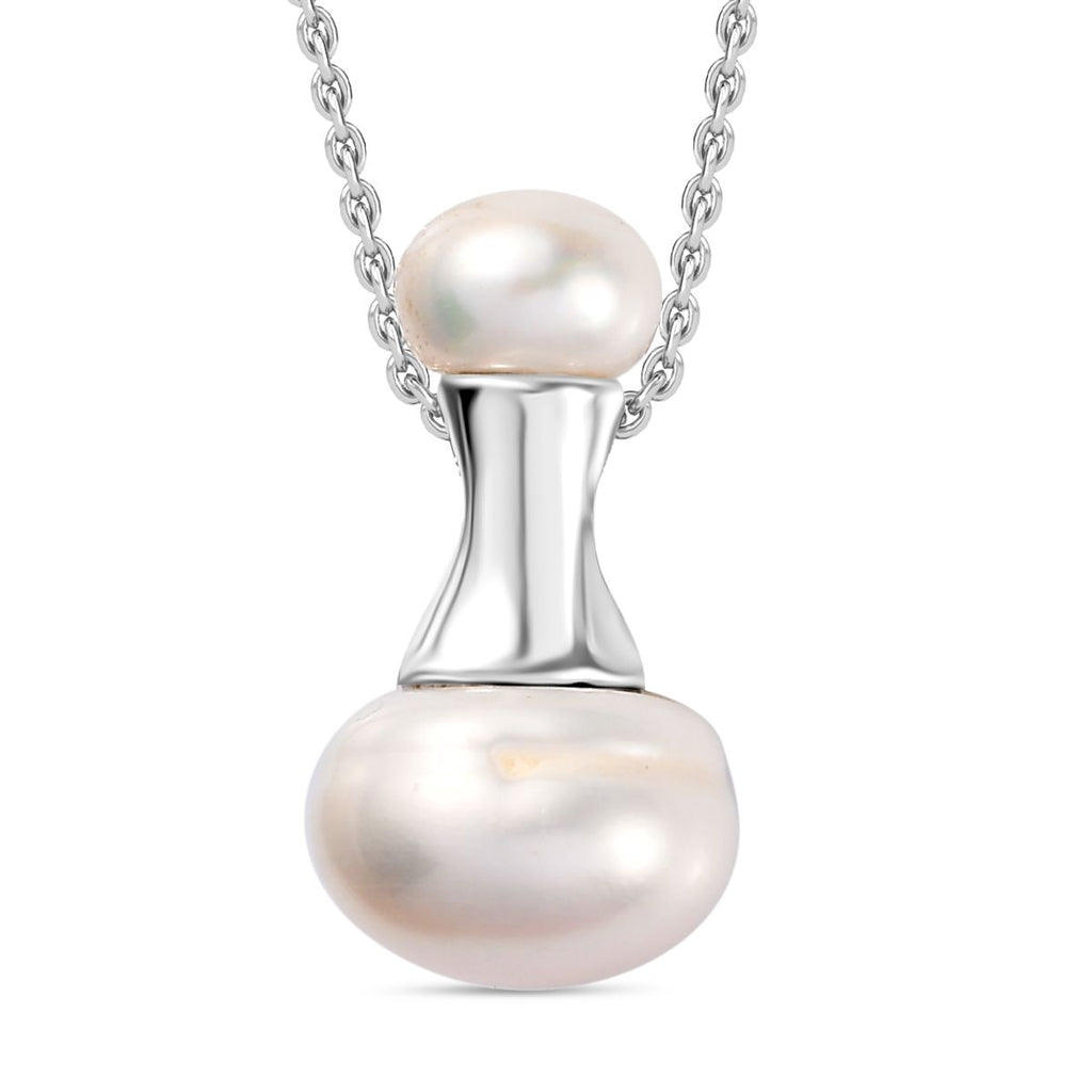 Süßwasser Perle Schmuckset 925 Silber platiniert