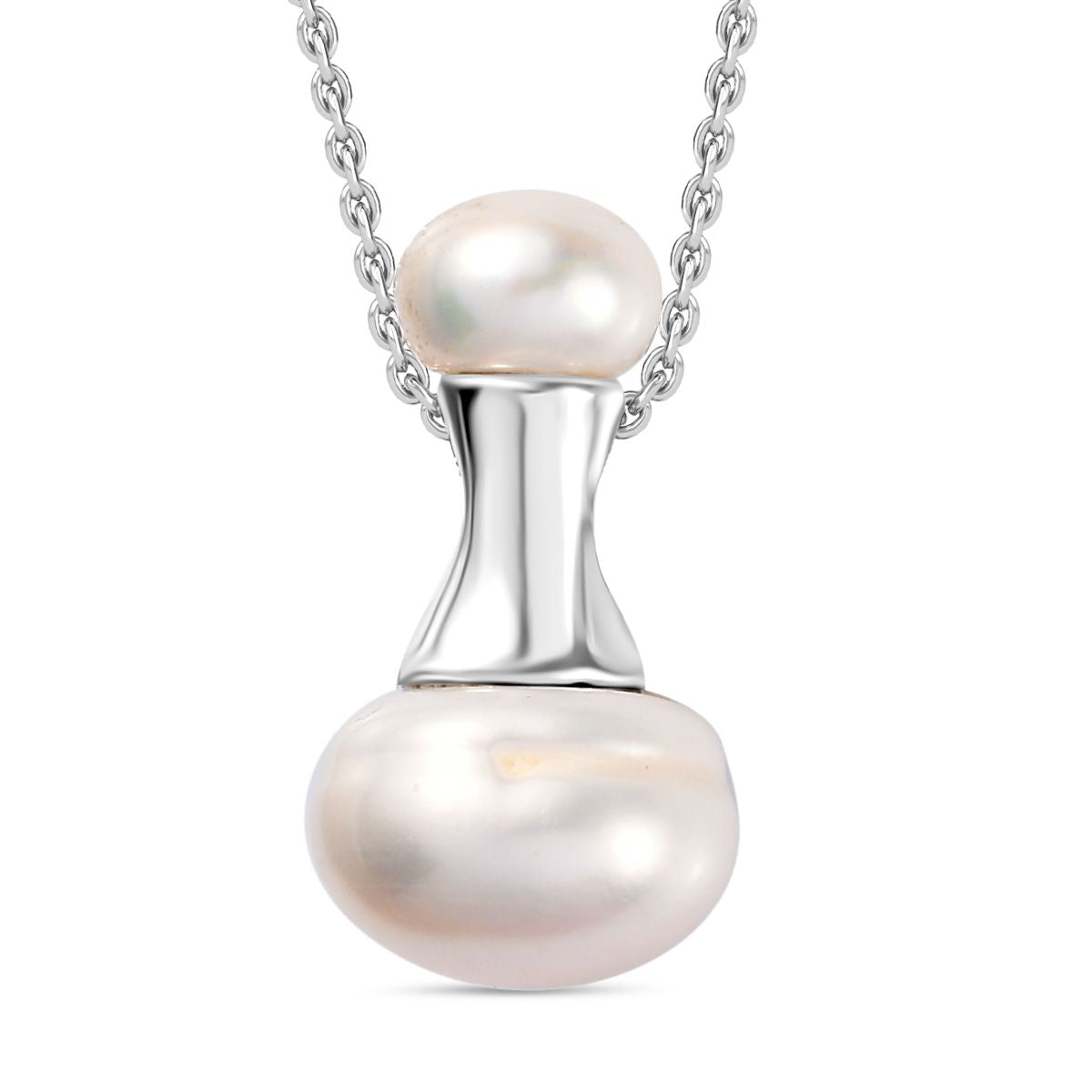Süßwasser Perle Schmuckset 925 Silber platiniert