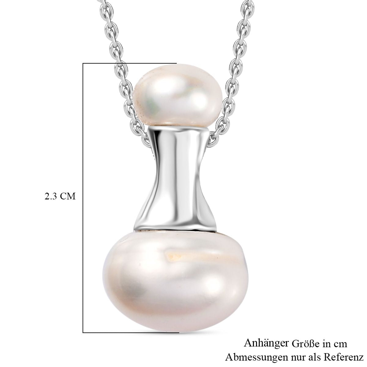 Süßwasser Perle Schmuckset 925 Silber platiniert
