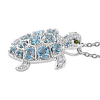 AA Schweizer Blautopas Schmuckset 925 Silber rhodiniert ca. 2,58 ct.