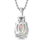 AA Natürlicher, äthiopischer Welo Opal, Weißer Zirkon Schmuckset 925 Silber platiniert ca. 1,21 ct.