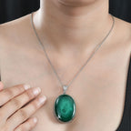Malachit Schmuckset Edelstahl ca. 99,01 ct.