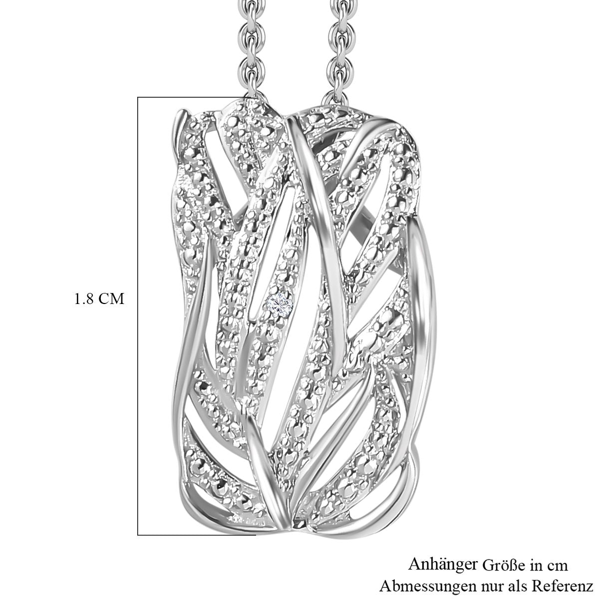 Weißer Diamant P Schmuckset 925 Silber platiniert ca.
