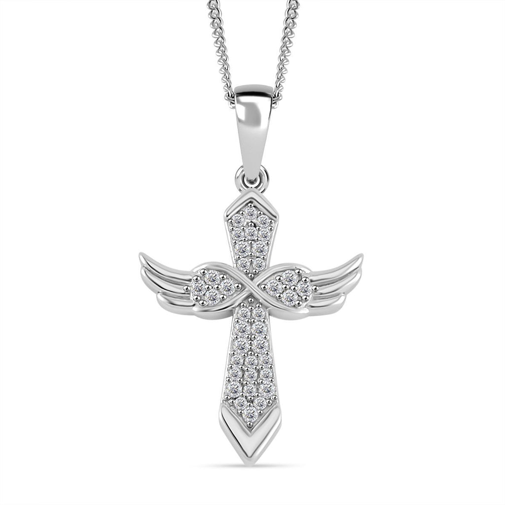 Moissanit Schmuckset 925 Silber platiniert, 925 Silber rhodiniert ca. 0.25 ct