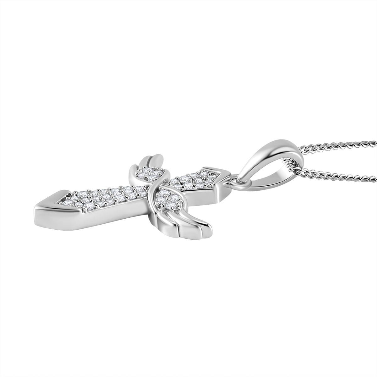 Moissanit Schmuckset 925 Silber platiniert, 925 Silber rhodiniert ca. 0.25 ct