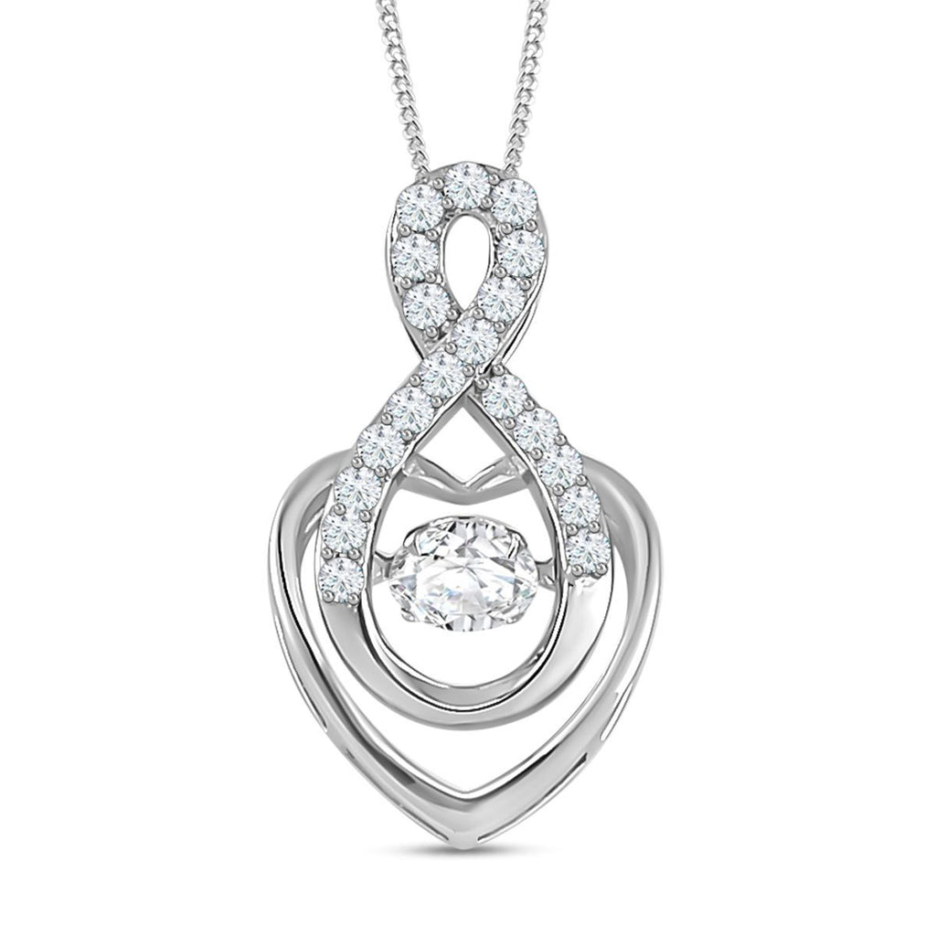 Moissanit Anhänger mit Kette, 925 Silber platiniert, 925 Silber rhodiniert ca. 0.72 ct