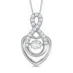 Moissanit Anhänger mit Kette, 925 Silber platiniert, 925 Silber rhodiniert ca. 0.72 ct
