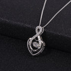Moissanit Anhänger mit Kette, 925 Silber platiniert, 925 Silber rhodiniert ca. 0.72 ct