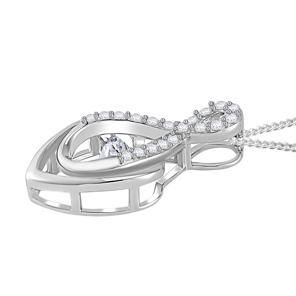 Moissanit Anhänger mit Kette, 925 Silber platiniert, 925 Silber rhodiniert ca. 0.72 ct