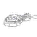 Moissanit Anhänger mit Kette, 925 Silber platiniert, 925 Silber rhodiniert ca. 0.72 ct