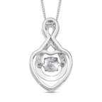 Moissanit Anhänger mit Kette, 925 Silber platiniert, 925 Silber rhodiniert ca. 0.72 ct
