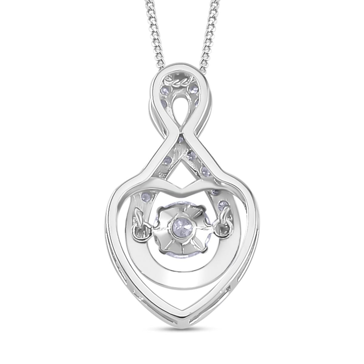 Moissanit Anhänger mit Kette, 925 Silber platiniert, 925 Silber rhodiniert ca. 0.72 ct