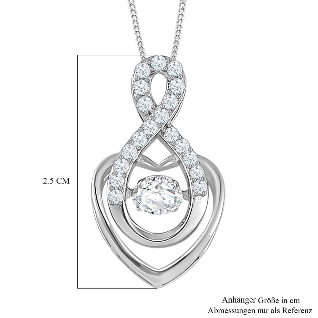 Moissanit Anhänger mit Kette, 925 Silber platiniert, 925 Silber rhodiniert ca. 0.72 ct