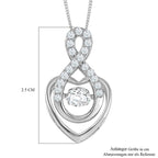 Moissanit Anhänger mit Kette, 925 Silber platiniert, 925 Silber rhodiniert ca. 0.72 ct