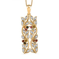 ALLORO AA Multi-Turmalin und Zirkon-Anhänger mit 45cm Kette - 0.88 ct.