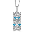 ALLORO AA Neon Apatit und Zirkon Anhänger mit 45cm Kette - 0,88 ct.