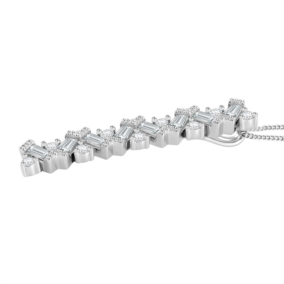 Moissanit Schmuckset 925 Silber platiniert, 925 Silber rhodiniert ca. 1,35 ct.