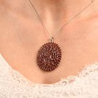 Roter Granat Schmuckset 925 Silber rhodiniert ca. 22,59 ct.