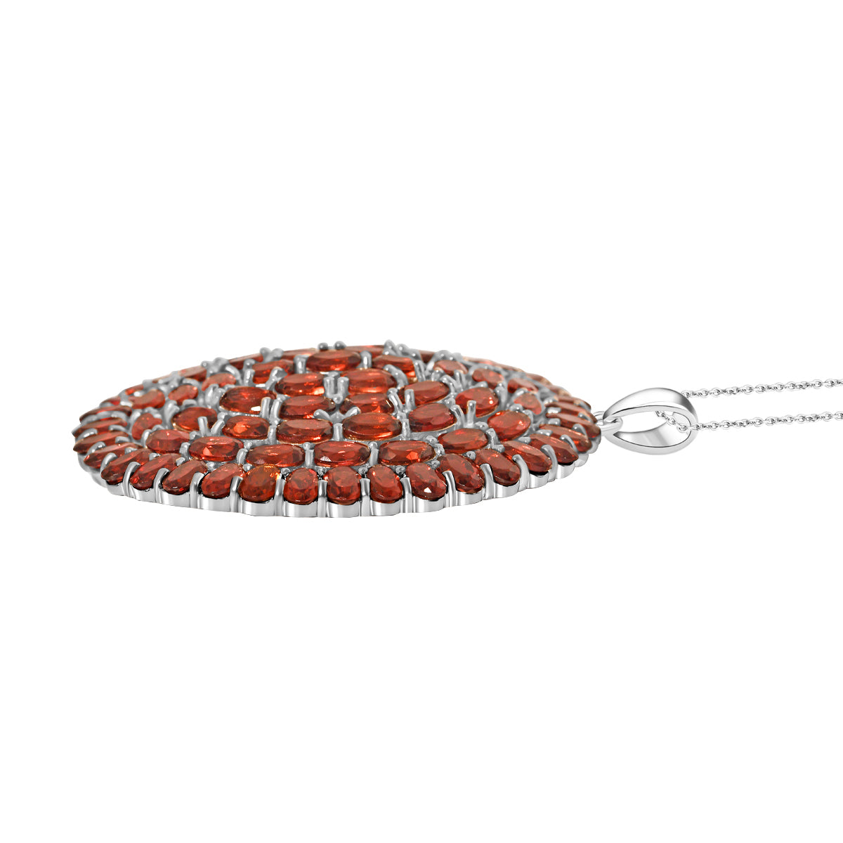 Roter Granat Schmuckset 925 Silber rhodiniert ca. 22,59 ct.