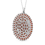 Roter Granat Schmuckset 925 Silber rhodiniert ca. 22,59 ct.