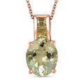 Prasiolite, Peridot Schmuckset 925 Silber 750 Roségold Vermei ca. 5,12 ct.