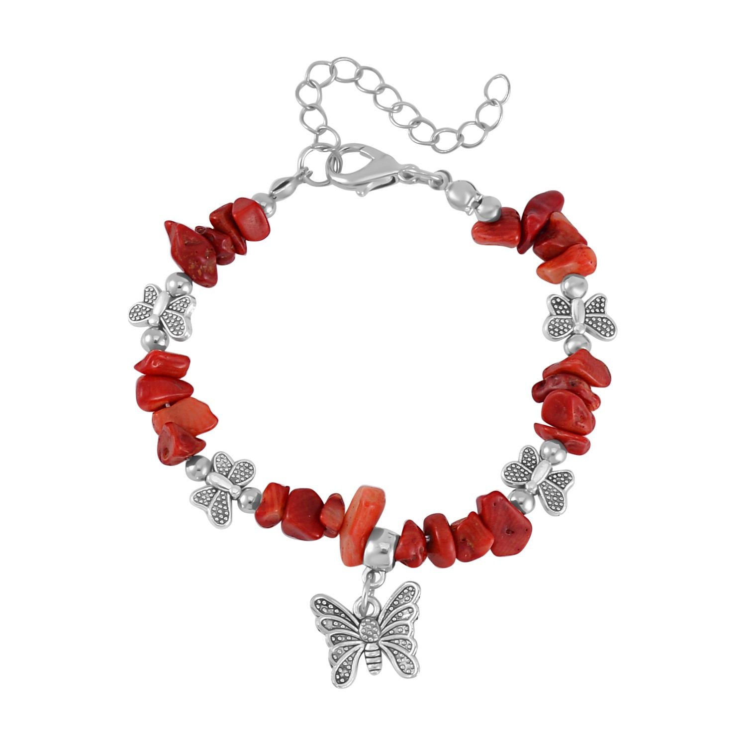 Blauer Howlit, Rote Koralle Schmuckset  Legierung Schwarz oxidiert ca. 161.00 ct