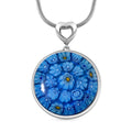 Blauer Anhänger im Murano-Stil mit Kette, 60-71cm