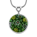Murano-Stil Glas Anhänger mit Kette, 316L Edelstahl