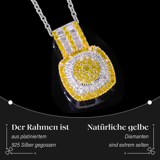 Grüner Diamant, Weißer Diamant Schmuckset 925 Silber platiniert ca. 1.00 ct