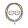 Mehrfarbig Edelsteine Schmuckset Reiner Edelstahl Schwarz oxidiert Schwarz oxidiert ca. 630,00 ct.