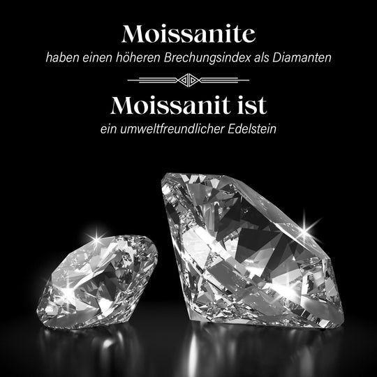 Moissanit Schmuckset 925 Silber 750 Gelbgold Vermeil (Größe 20.50), ca. 1.77 ct