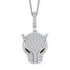 GP Natürlicher Chromdiopsid, Blauer Saphir Schmuckset 925 Silber platiniert, 925 Silber rhodiniert ca. 2,08 ct.