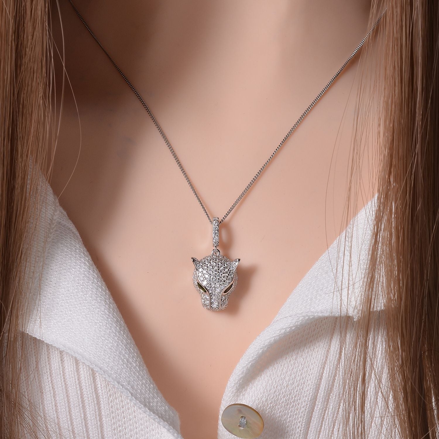 GP Natürlicher Chromdiopsid, Blauer Saphir Schmuckset 925 Silber platiniert, 925 Silber rhodiniert ca. 2,08 ct.