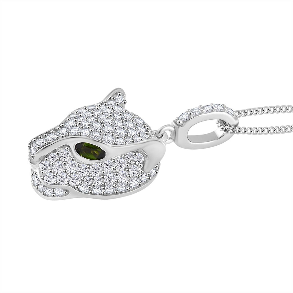GP Natürlicher Chromdiopsid, Blauer Saphir Schmuckset 925 Silber platiniert, 925 Silber rhodiniert ca. 2,08 ct.