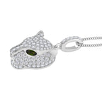 GP Natürlicher Chromdiopsid, Blauer Saphir Schmuckset 925 Silber platiniert, 925 Silber rhodiniert ca. 2,08 ct.