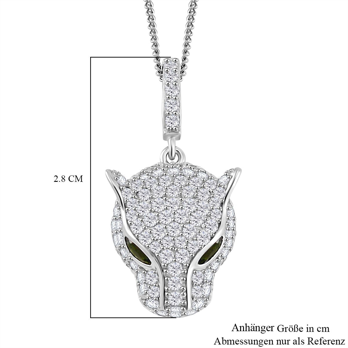 GP Natürlicher Chromdiopsid, Blauer Saphir Schmuckset 925 Silber platiniert, 925 Silber rhodiniert ca. 2,08 ct.
