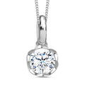 Moissanit Anhänger mit 45cm Kette, 925 Silber rhodiniert - 0,80 ct.