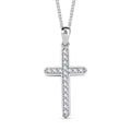 Moissanit Kreuz Anhänger mit 45cm Kette - 0,45 ct.