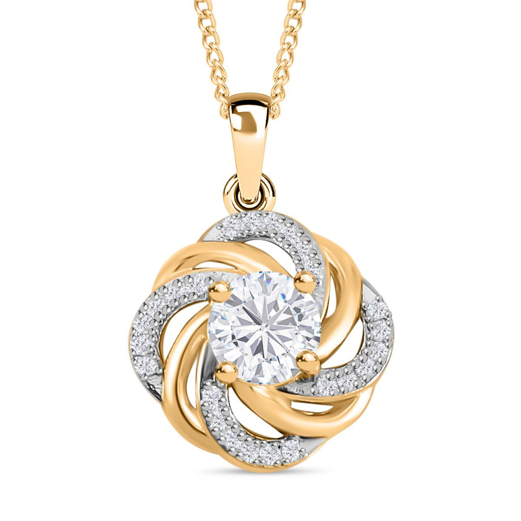 Moissanit Schmuckset 925 Silber Gelbgold Vermeil, 925 Silber Zweifarbige Beschichtung ca. 0,92 ct.