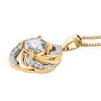 Moissanit Schmuckset 925 Silber Gelbgold Vermeil, 925 Silber Zweifarbige Beschichtung ca. 0,92 ct.