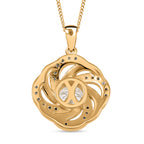 Moissanit Schmuckset 925 Silber Gelbgold Vermeil, 925 Silber Zweifarbige Beschichtung ca. 0,92 ct.