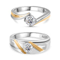 2er Set Moissanit-Ring in Bicolor-Optik (Größe 20.00),ca. 0.90 ct