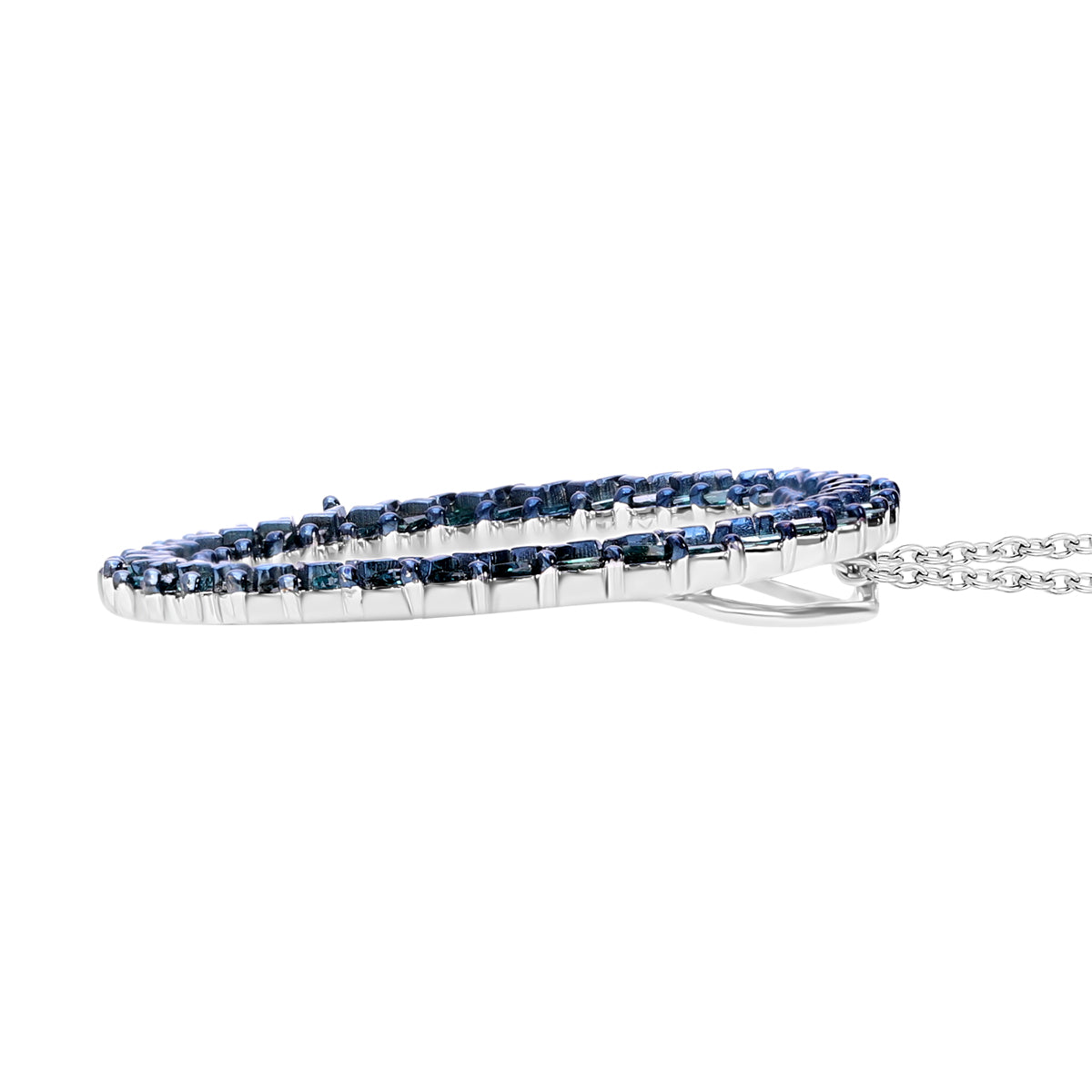 Blauer Diamant Schmuckset 925 Silber platiniert ca. 0.50 ct