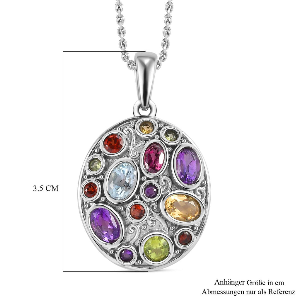 Himmelblauer Topas, Peridot Schmuckset  Edelstahl ca. 3.22 ct