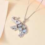 Natürlicher, äthiopischer Welo Opal Schmuckset 925 Silber rhodiniert ca. 1,78 ct.