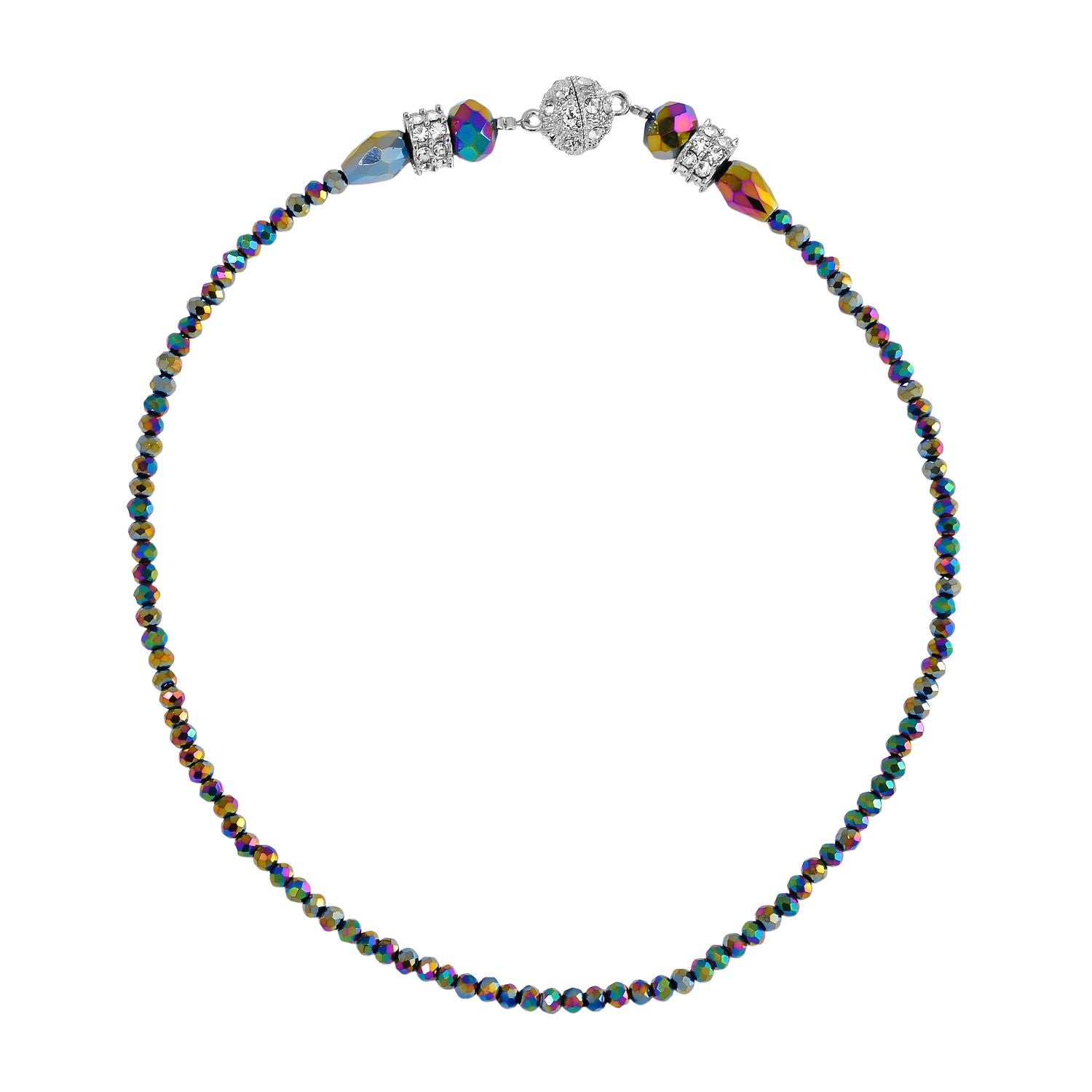 2er Set - Mysticher regenbogen kristall Halskette und Ohrringe