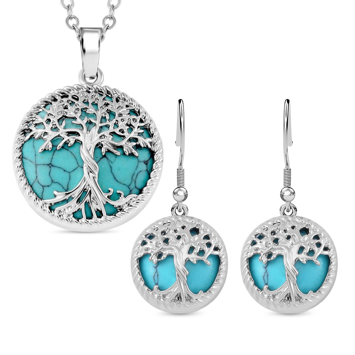 Blauer Howlit Schmuckset  Legierung ca. 49.00 ct